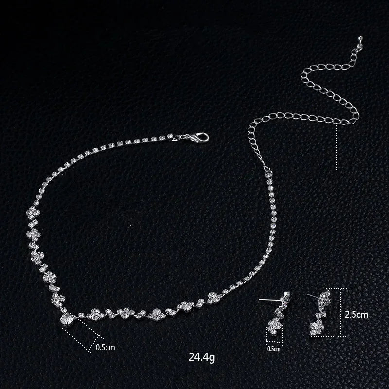 Luxury Double Hollow Heart Crystal Necklace – Elegant Wedding Jewelry for Women