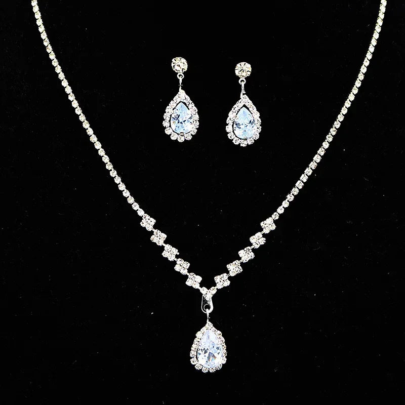 Luxury Double Hollow Heart Crystal Necklace – Elegant Wedding Jewelry for Women