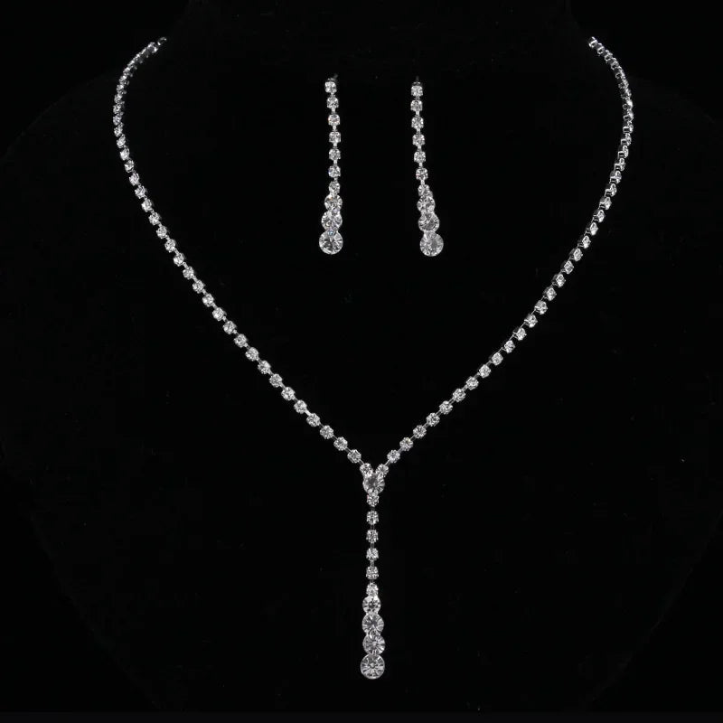 Luxury Double Hollow Heart Crystal Necklace – Elegant Wedding Jewelry for Women
