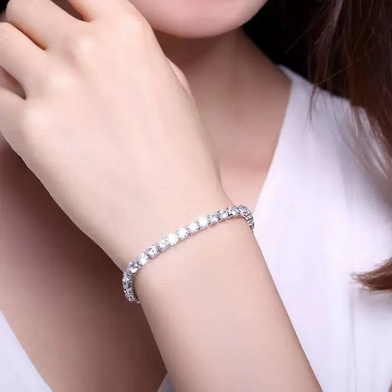 Luxury 4mm Zirconia Tennis Bracelet for Women – Stainless Steel Gold or Silver Chain, 16/18 cm Wristband, Elegant Pulsera Jewelry Gift"