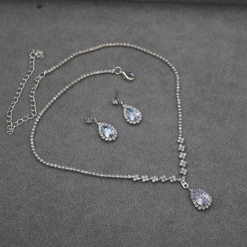 Luxury Double Hollow Heart Crystal Necklace – Elegant Wedding Jewelry for Women
