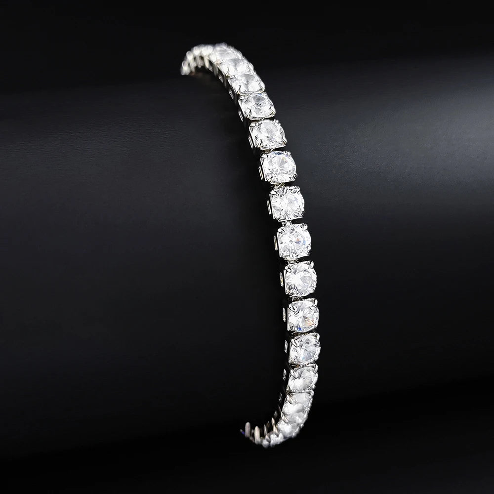 Silver Color 2.5/3/4/5mm Zircon Tennis Bracelet For Women Man Hand Chain Wedding Gift Matching Jewelry Freeshipping Items s5650