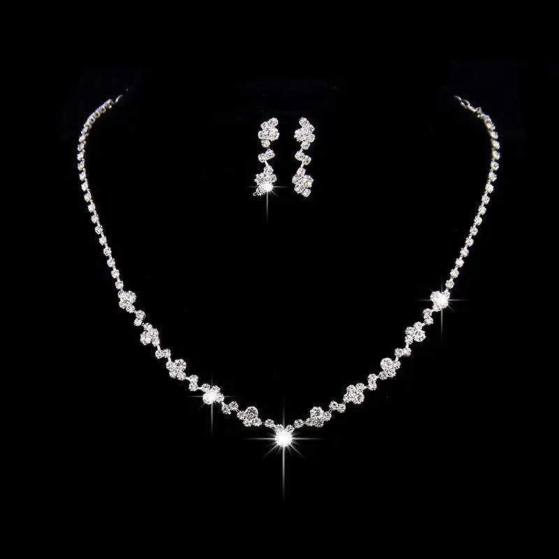 Luxury Double Hollow Heart Crystal Necklace – Elegant Wedding Jewelry for Women