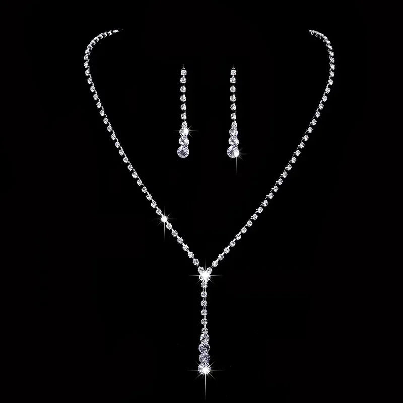 Luxury Double Hollow Heart Crystal Necklace – Elegant Wedding Jewelry for Women