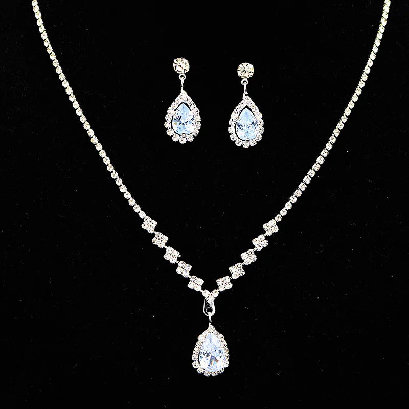 Luxury Double Hollow Heart Crystal Necklace – Elegant Wedding Jewelry for Women